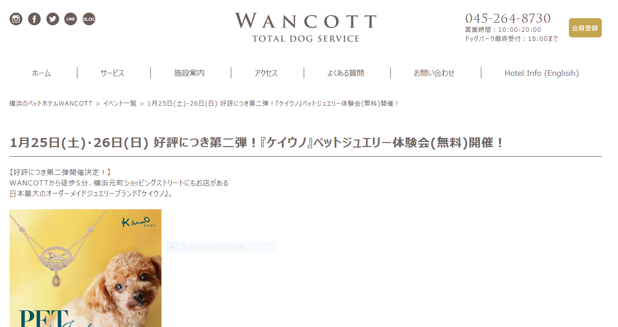 WANCOTTケイウノペットジュエリー体験会