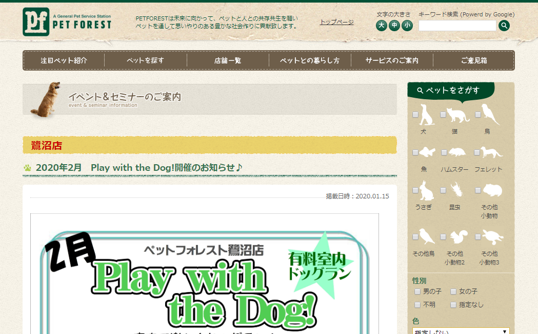 ペットフォレスト鷺沼店PlaywiththeDog！